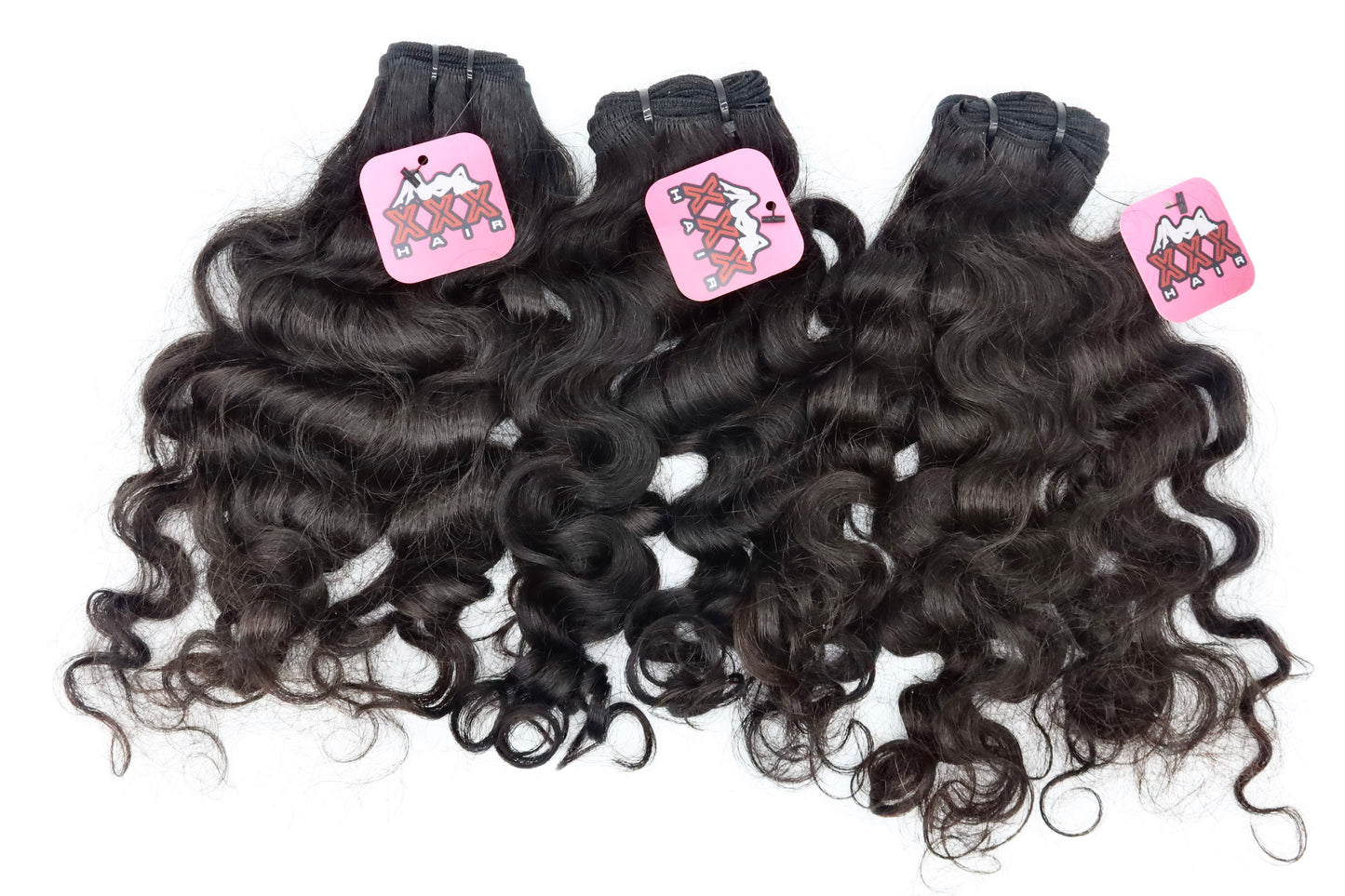 3 Bundles Raw Indian Wavy Curly 18”18”18” Human Hair Bundle Deal