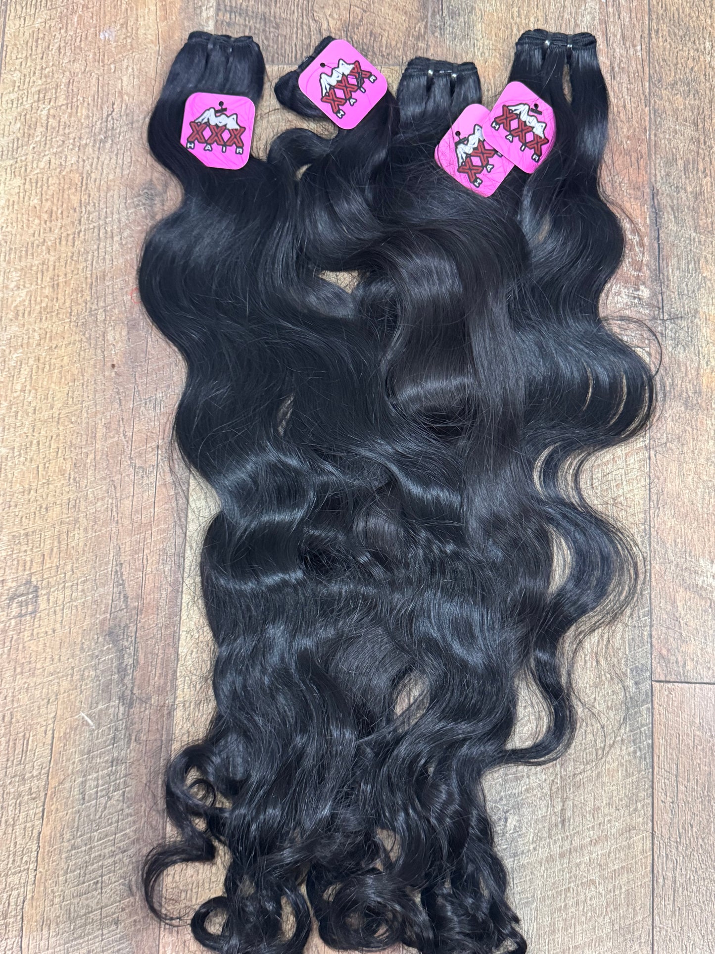 4 Bundles of 32” Raw Cambodian Wavy Human Hair Bundles Deal