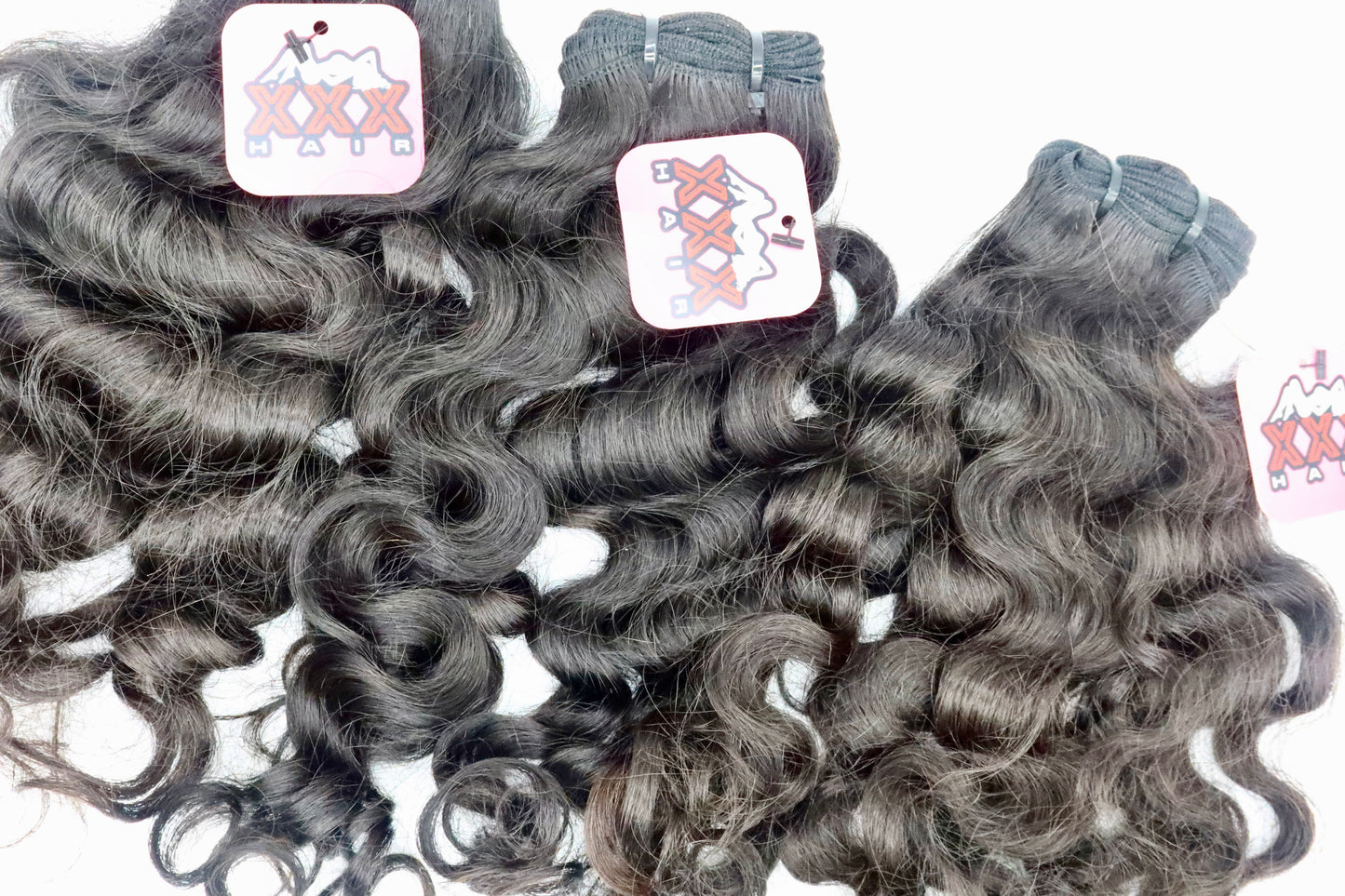3 Bundles Raw Indian Wavy Curly 18”18”18” Human Hair Bundle Deal