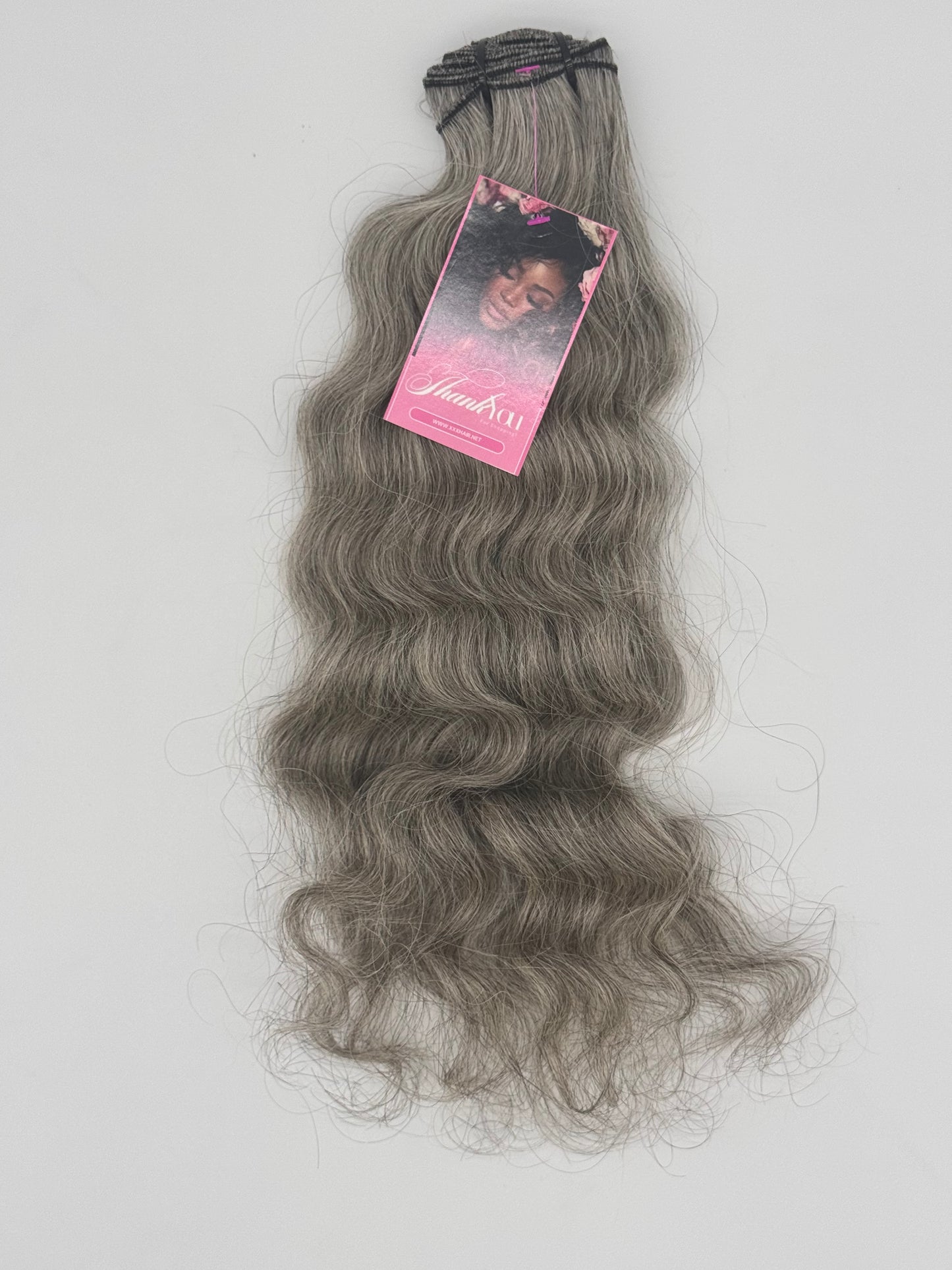 18” Grey Raw Indian Human Hair Bundle