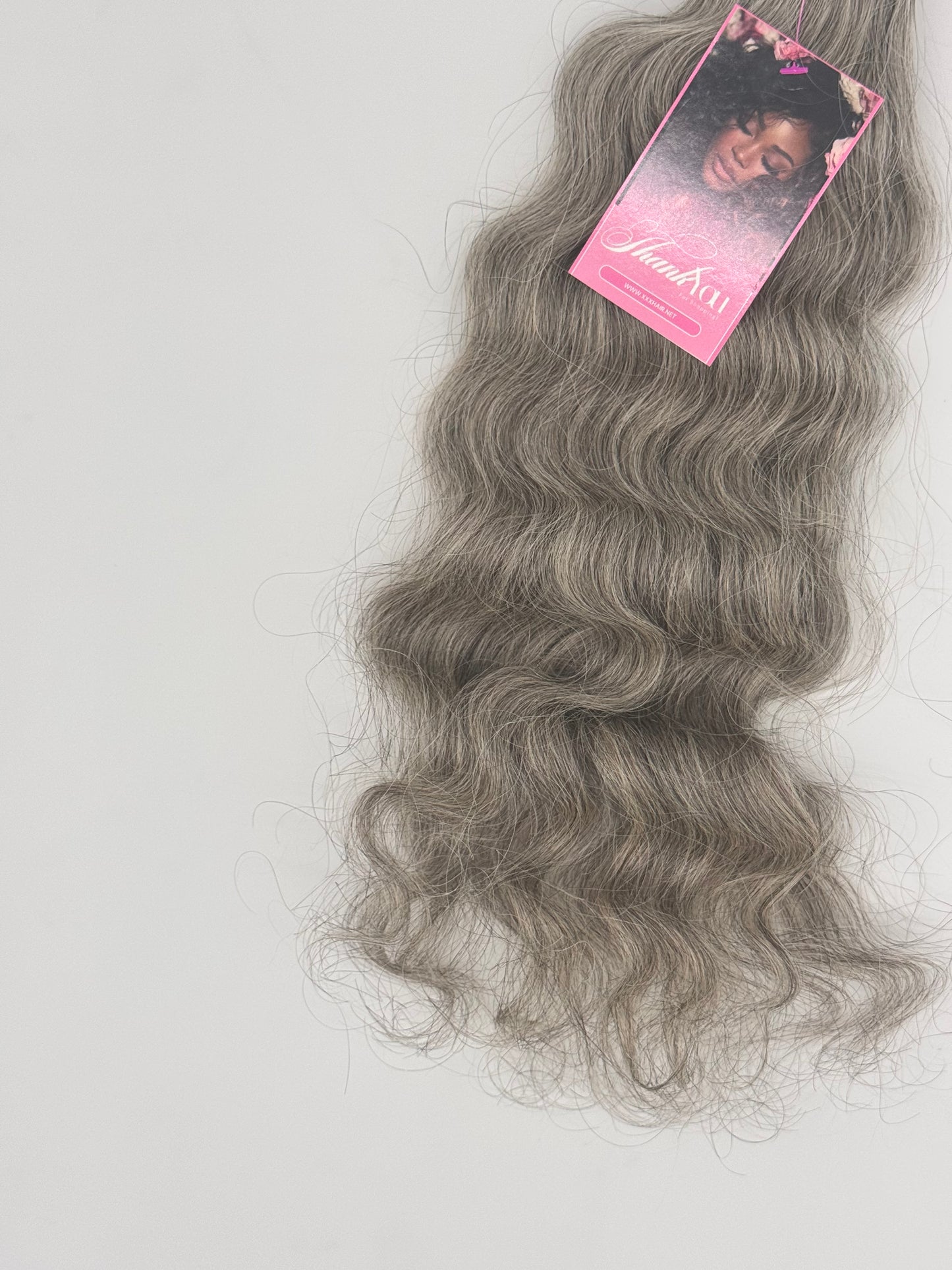 18” Grey Raw Indian Human Hair Bundle