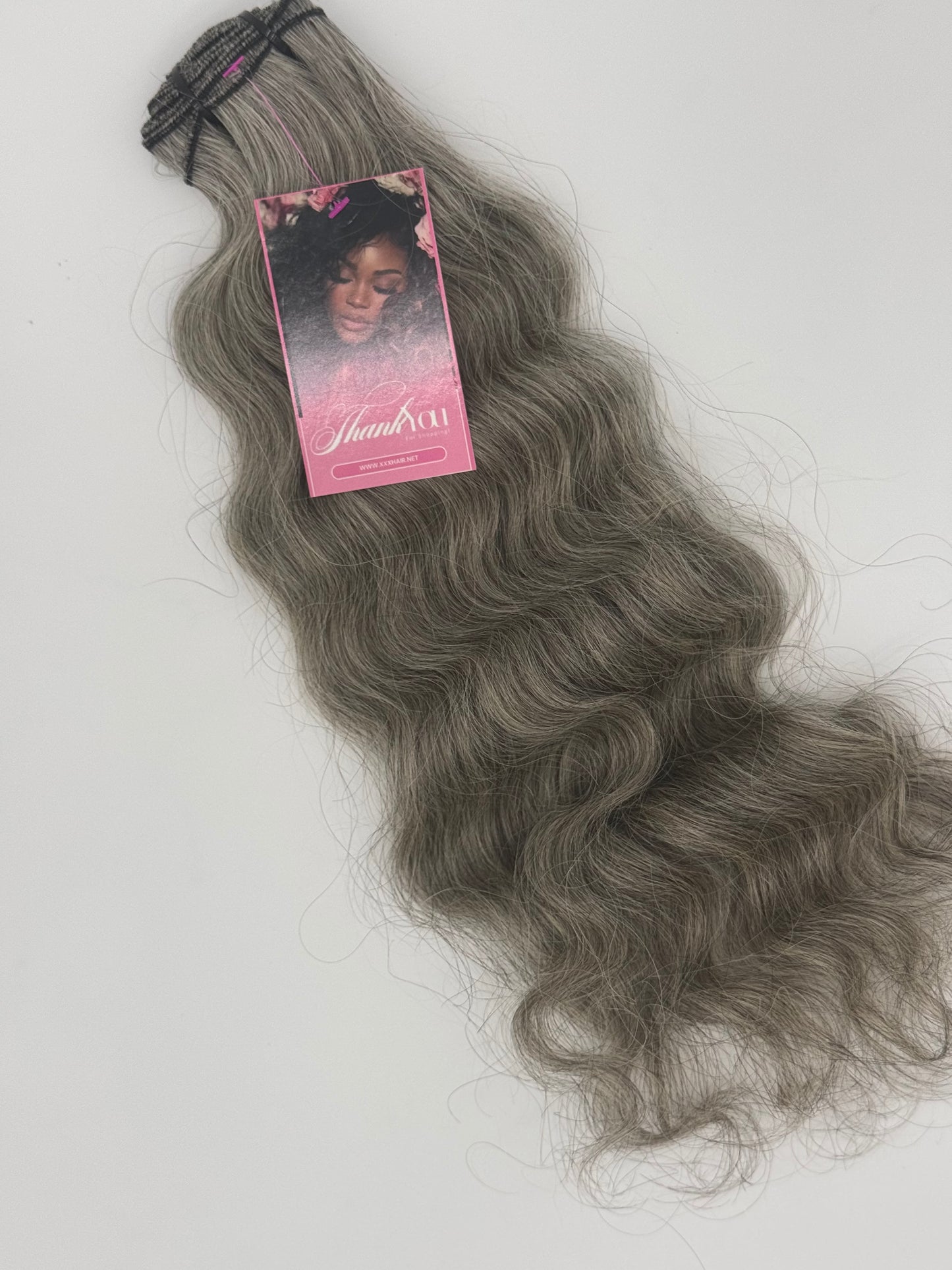 18” Grey Raw Indian Human Hair Bundle