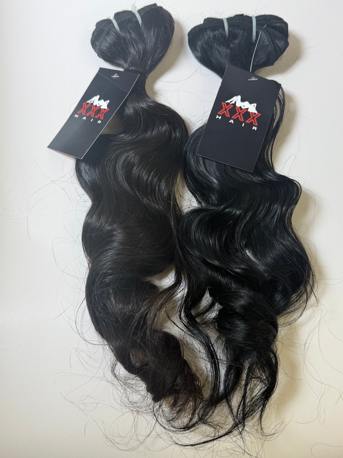 2 bundles of raw Indian single donor hair bundles 18”18”