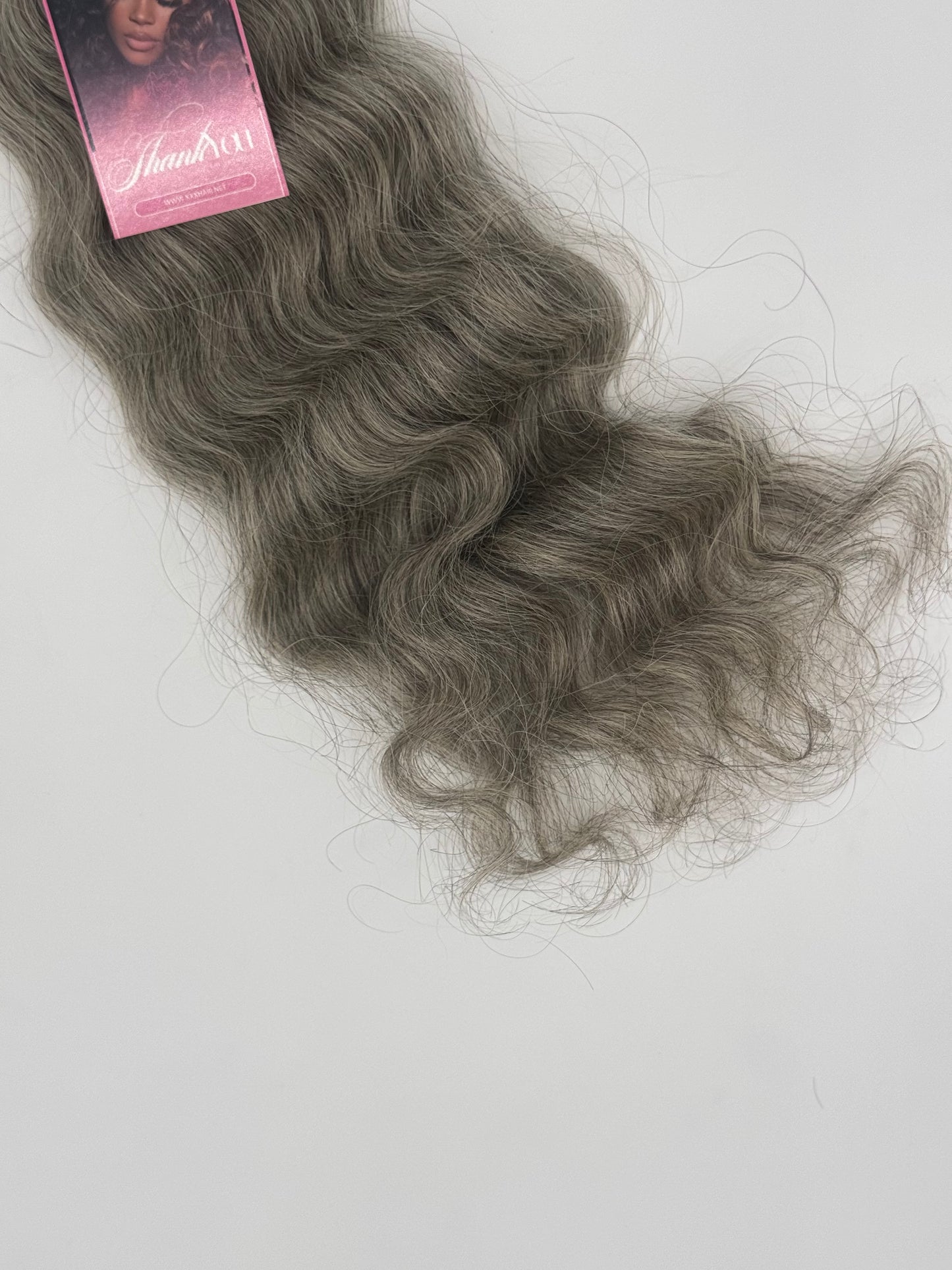 18” Grey Raw Indian Human Hair Bundle