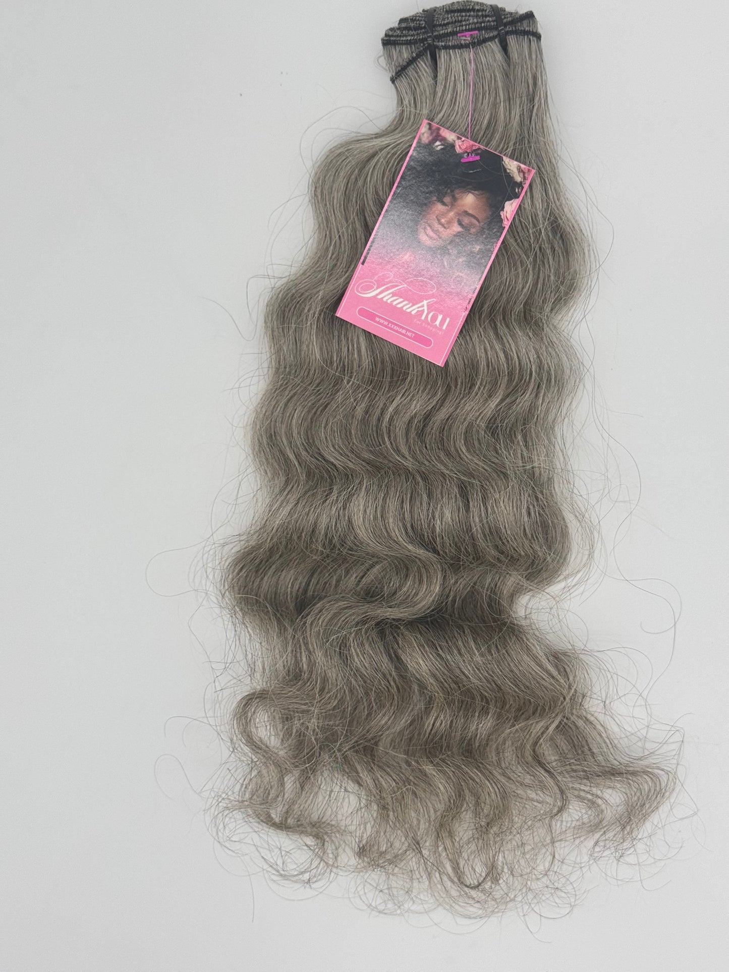 18” Grey Raw Indian Human Hair Bundle