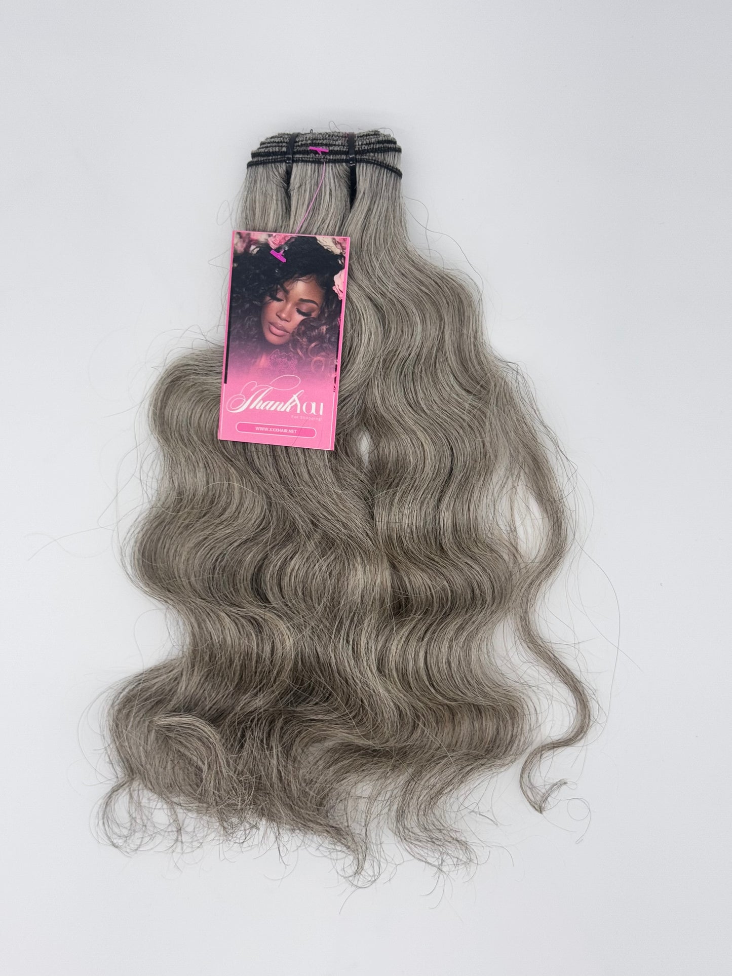 14" Grey Raw Indian Wavy Human Hair Bundle