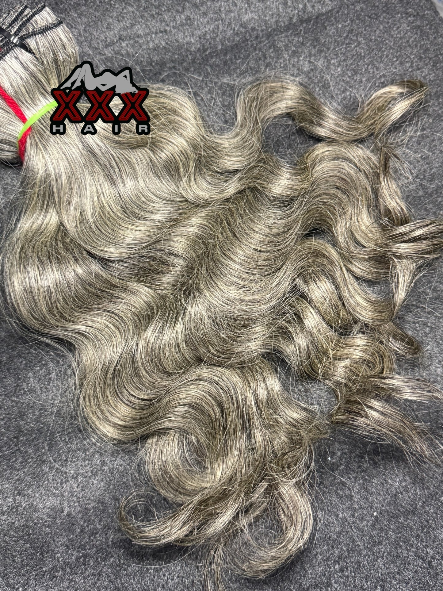 Raw Indian Wavy Grey Hair Bundle