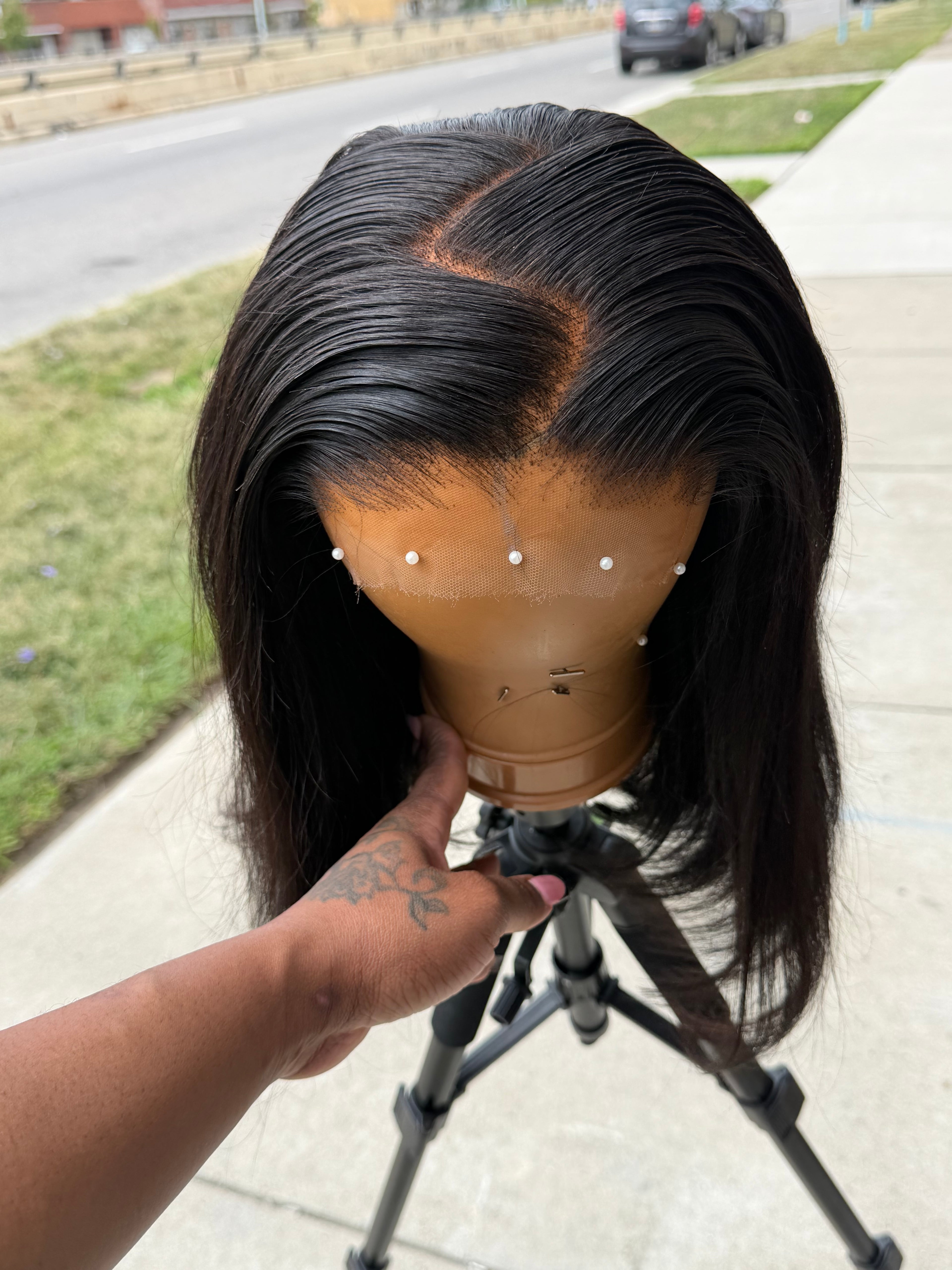 12” Mink Brazilian Straight HD 6*6 Lace Closure Human Hair Wig