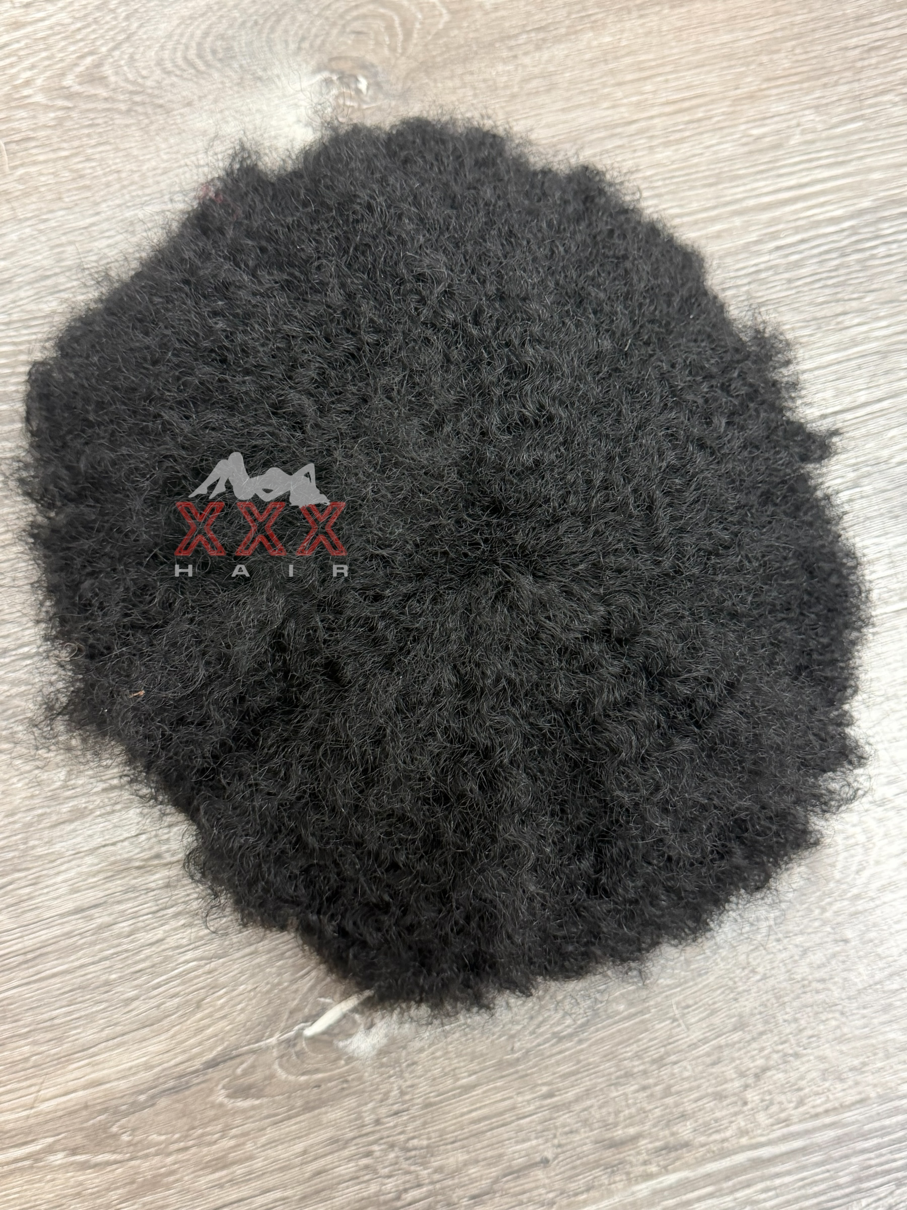 360 Wave Afro Kinky Curly 100% Human Hair Men’s Toupee Black 10x8 inch Q6 Hair System
