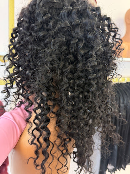 12” Quick Wig Curly Human Hair Wig