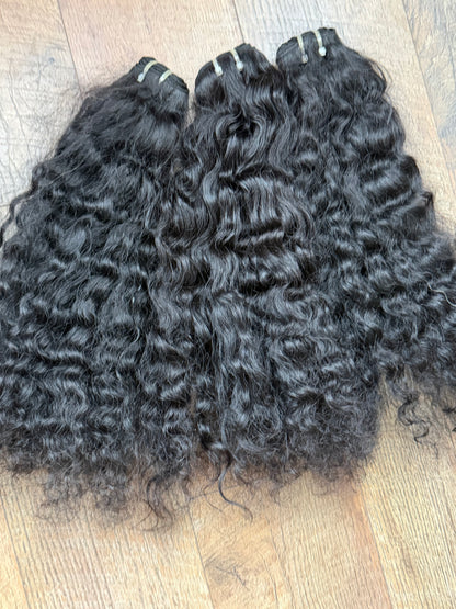 3 Bundles Of Raw Cambodian Curly Human Hair Deal 20”20”20” (SALE)