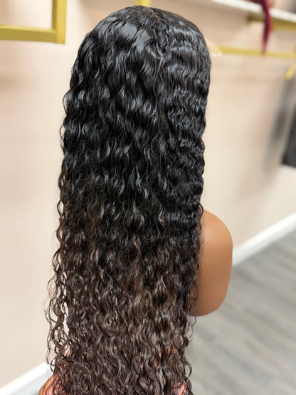 26” Virgin Burmese Curly Ombre HD 5*5 Lace Closure Wig