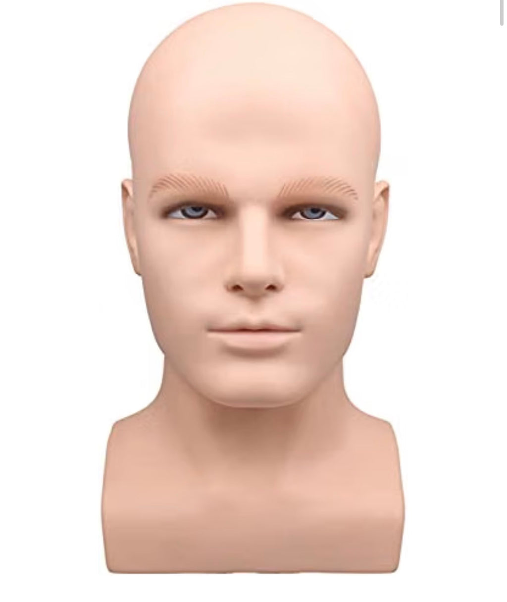 Male Foam Mannequin Head for Wigs Hats Headphones Masks Display