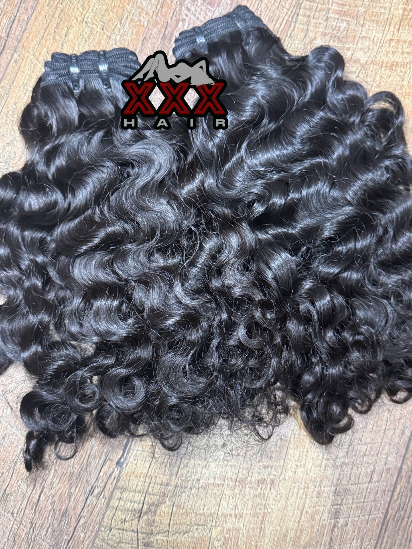 2 Bundles of 16” Burmese Curly Virgin Human Hair