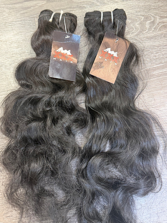 2 Bundles Raw Indian Wavy Curly Single Donor Hair Deal 20”20”