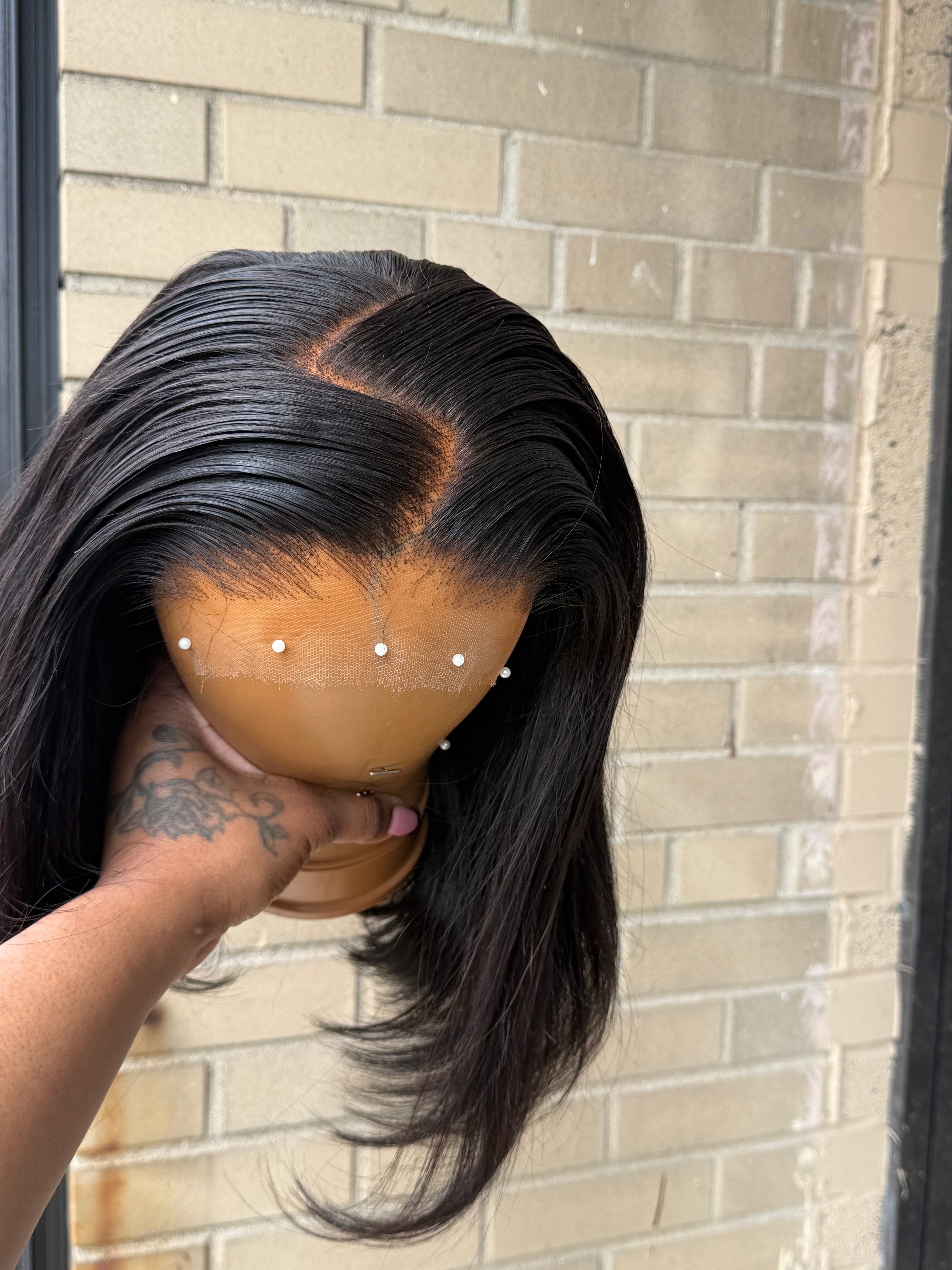 12” Mink Brazilian Straight HD 6*6 Lace Closure Human Hair Wig