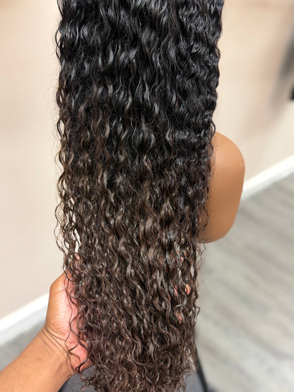 26” Virgin Burmese Curly Ombre HD 5*5 Lace Closure Wig