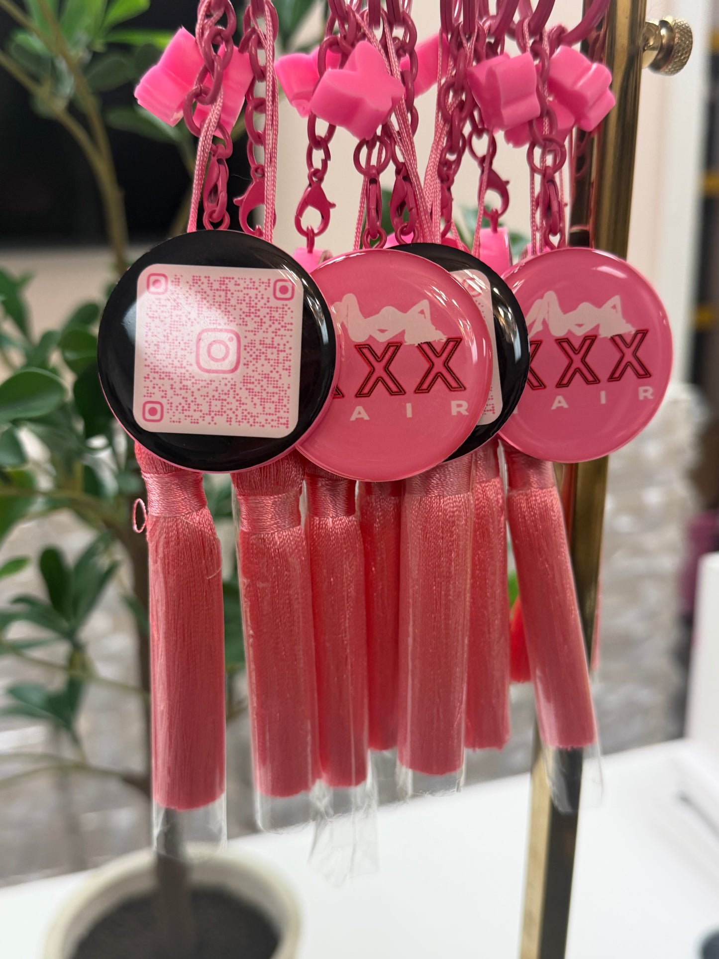 XXXHAIR Digital Pink Tassel Keychain