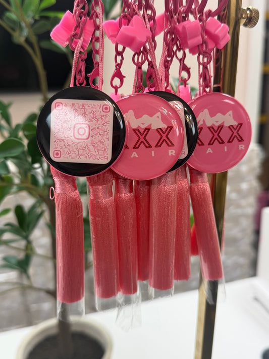 XXXHAIR Digital Pink Tassel Keychain