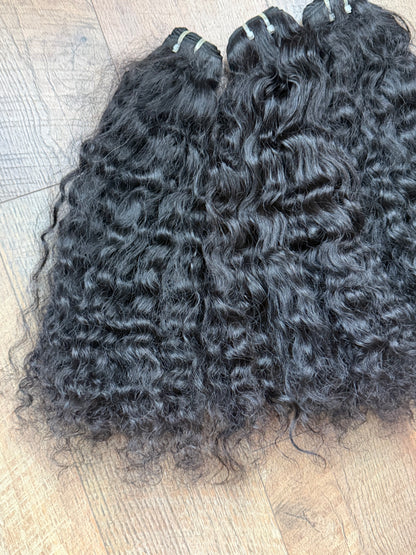 3 Bundles Of Raw Cambodian Curly Human Hair Deal 20”20”20” (SALE)