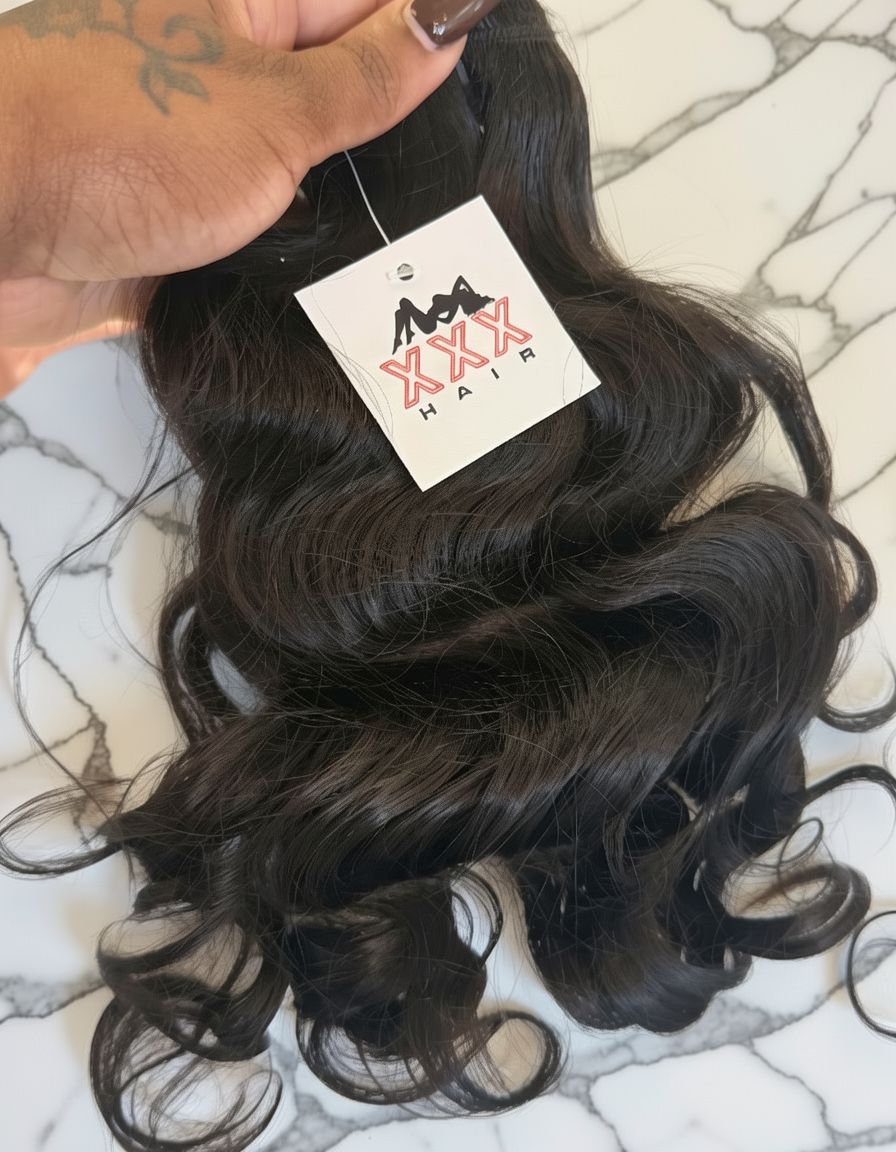18” Temple Raw Indian Wavy Curly Human Hair Bundle