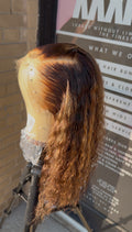 14” Virgin Spanish Curly HD 13*6 Custom Colored Human Hair Lace Front Wig