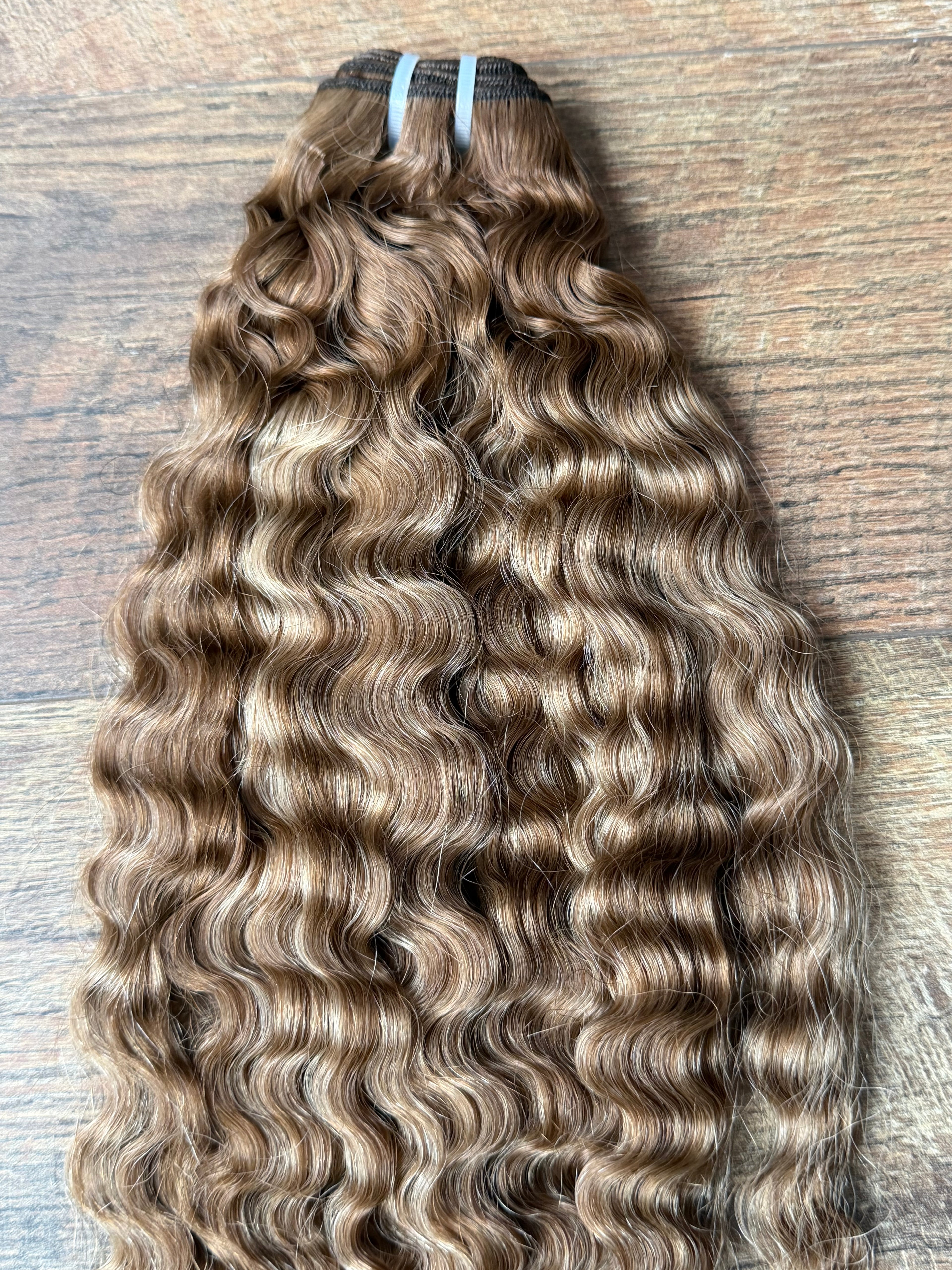 16” Raw Indonesian Sugar Brown Burma Curly Human Hair Bundle