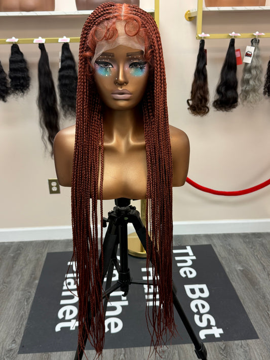 36” Full Lace Wig Box Braids #350 Human Blend