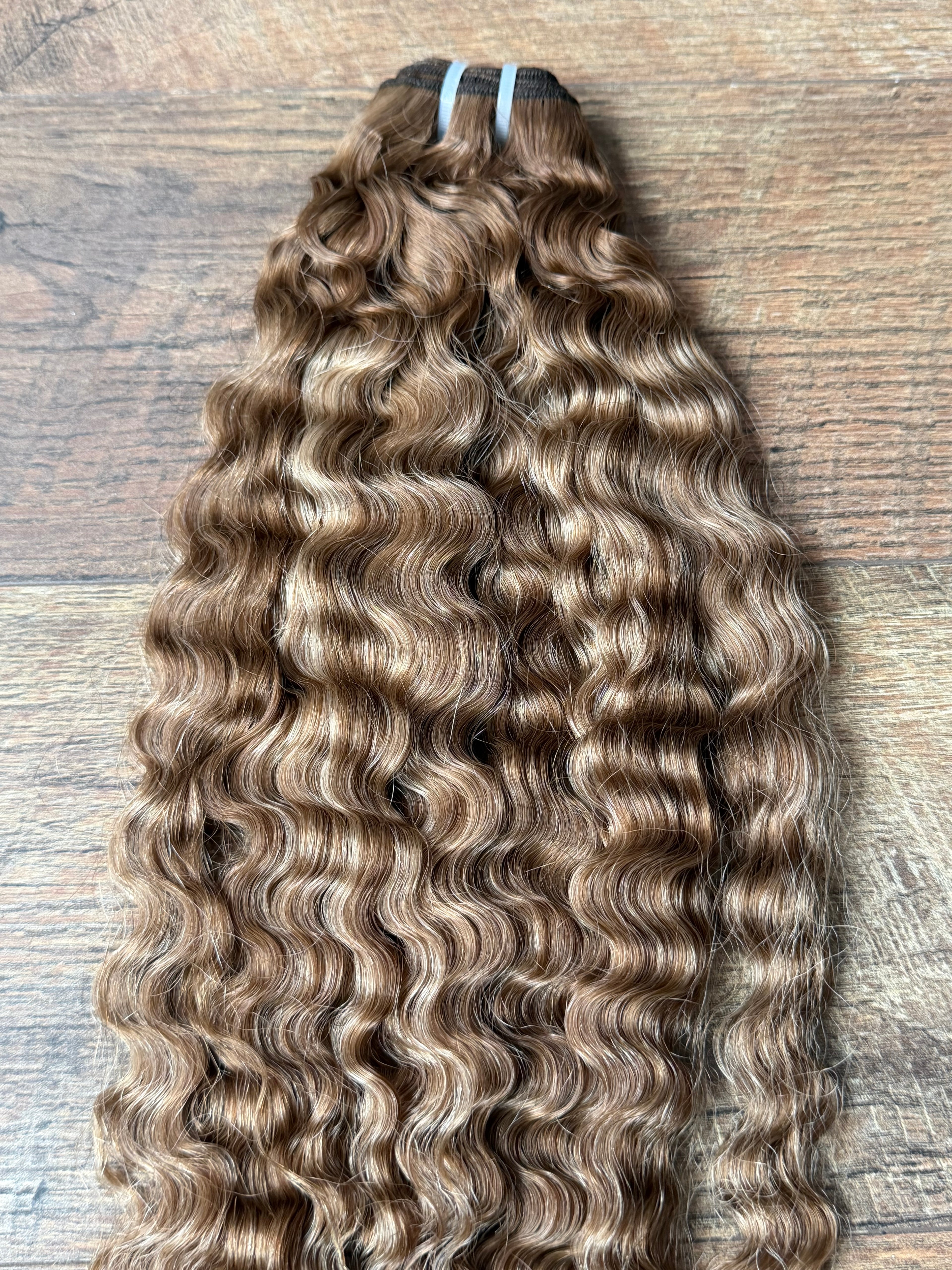 16” Raw Indonesian Sugar Brown Burma Curly Human Hair Bundle