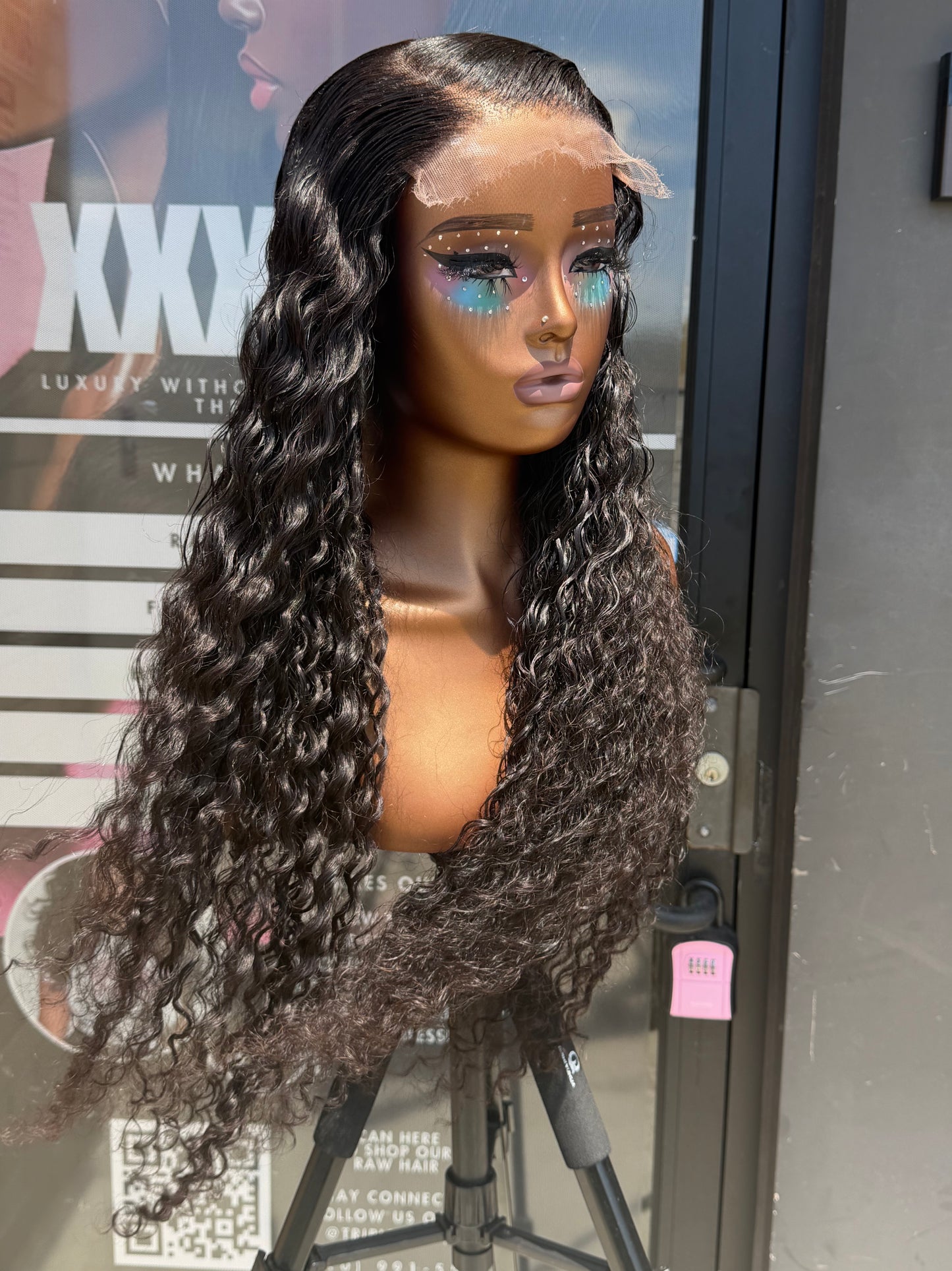 28” Virgin Water Wave HD 6*6 Lace Front Human Hair Wig