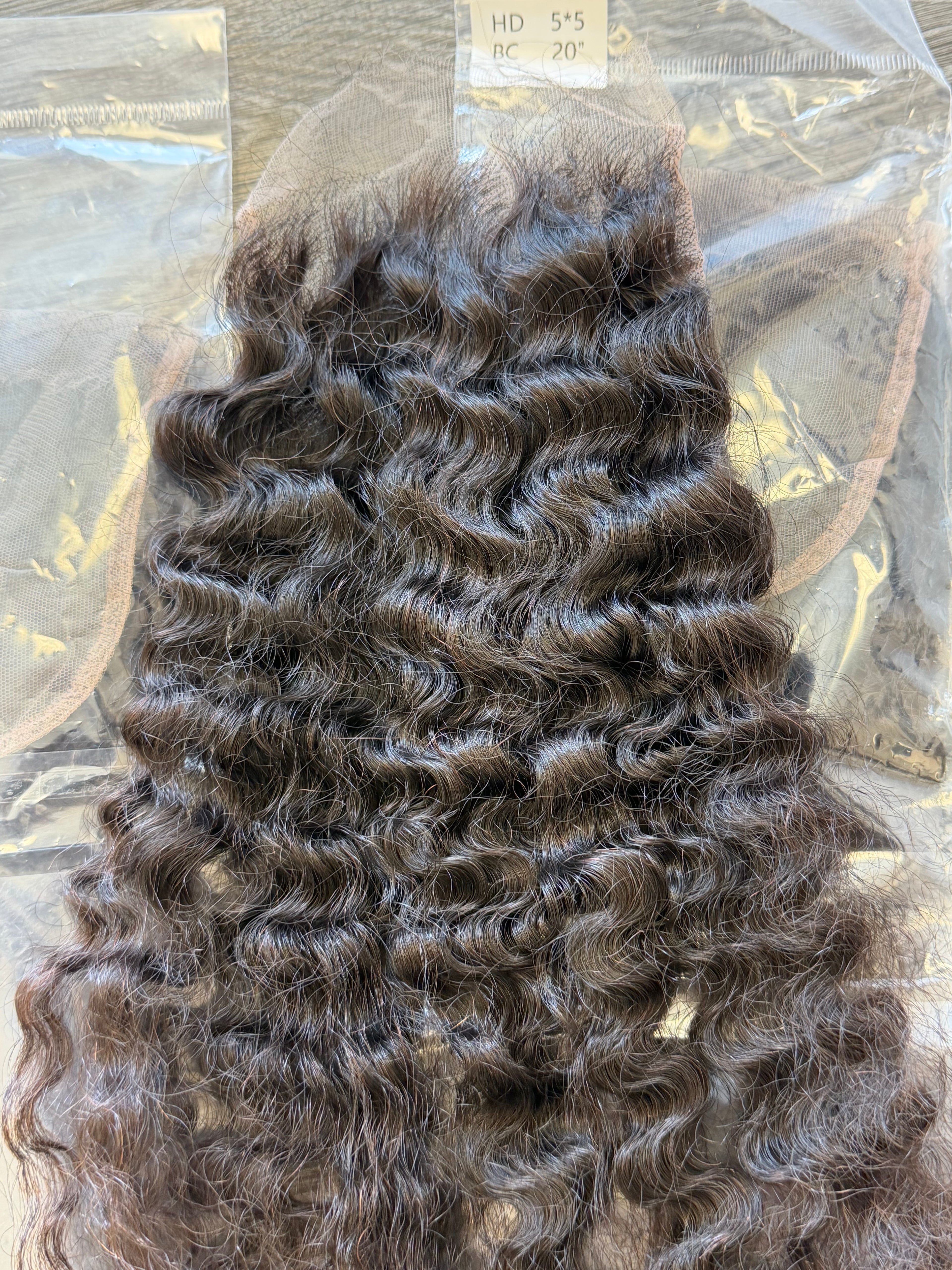18” Burmese Curly Hair HD 5x5 Lace Closure Free Part 100% Human Hair