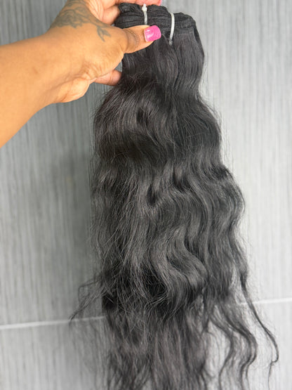 22” Raw Indian Natural Wave Jet Black SALE