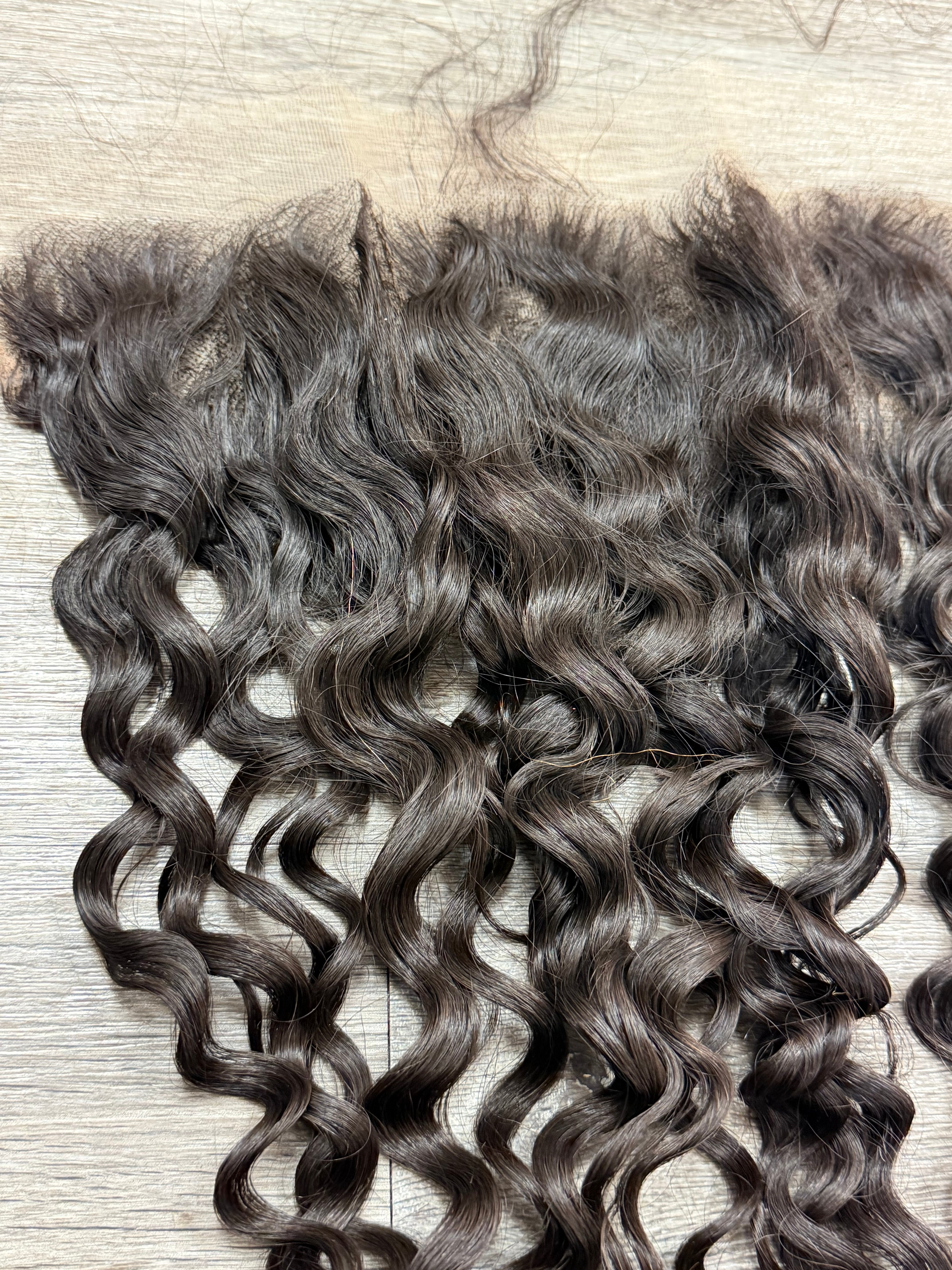 16” Raw Indian Curly HD 13*6 Lace Frontal