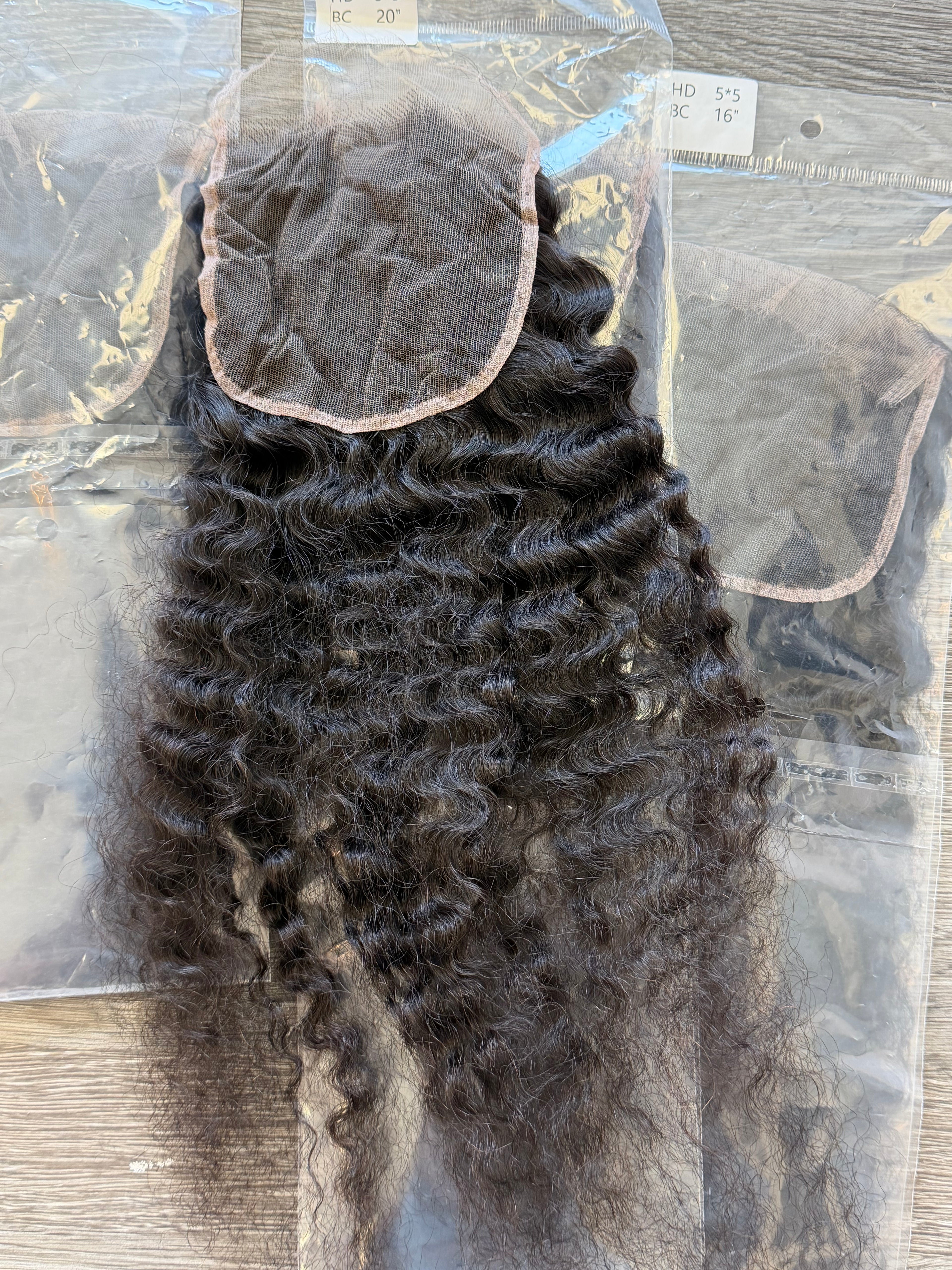 18” Burmese Curly Hair HD 5x5 Lace Closure Free Part 100% Human Hair