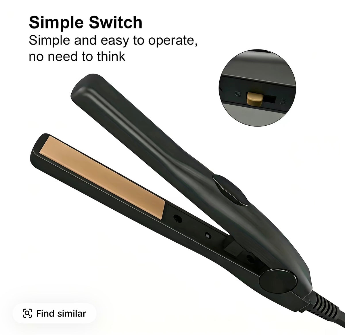 0.5-Inch Plates Pencil Flat Iron for Precision Styling, Mini 2-in-1 Styler (120V Hair Products) for Short Locks & Fringe, Portable 180°C Constant Heat Tool for Touch-Ups