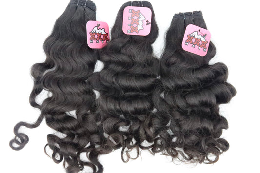 3 Bundles Raw Indian Wavy Curly 20”20”20” Human Hair Bundle Deal