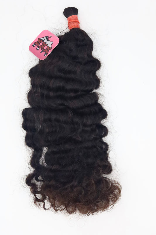 28” Burmese Curly Bulk Braiding Human Hair Bundle