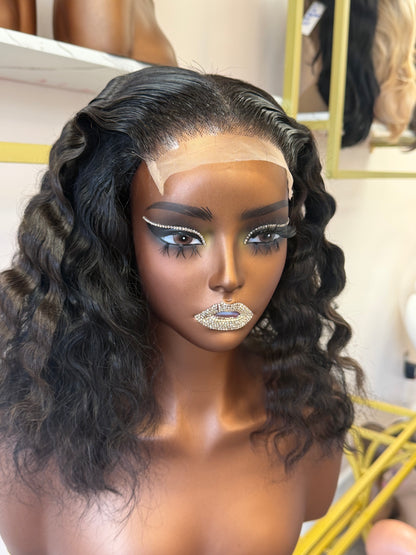 12” Virgin Brazilian Human Hair HD 5*5 Lace Closure Wig