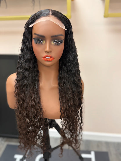 26” Virgin Burmese Curly Ombre HD 5*5 Lace Closure Wig