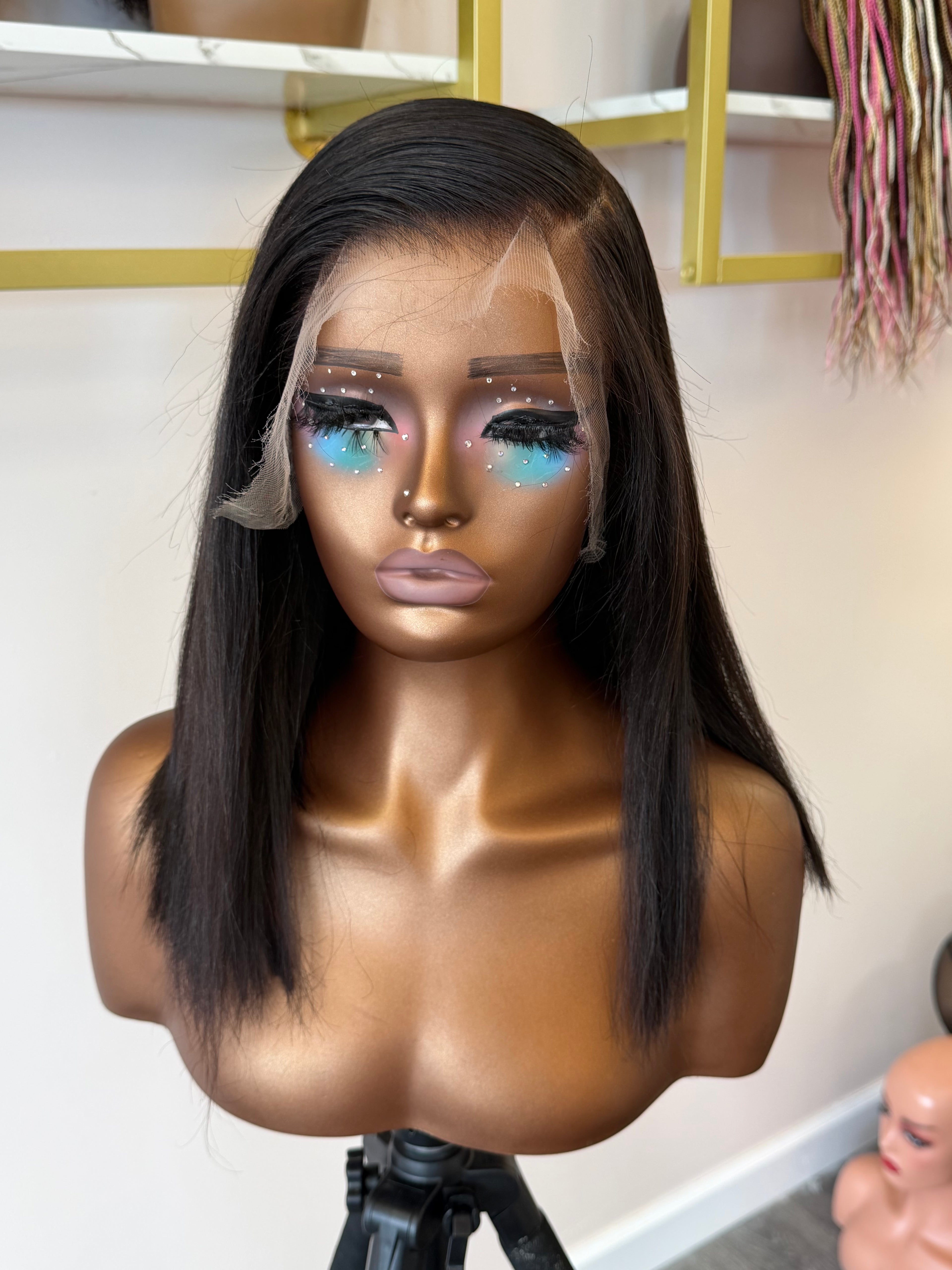 12” Virgin Cambodian Straight HD 13*6 Lace Frontal Human Hair Wig