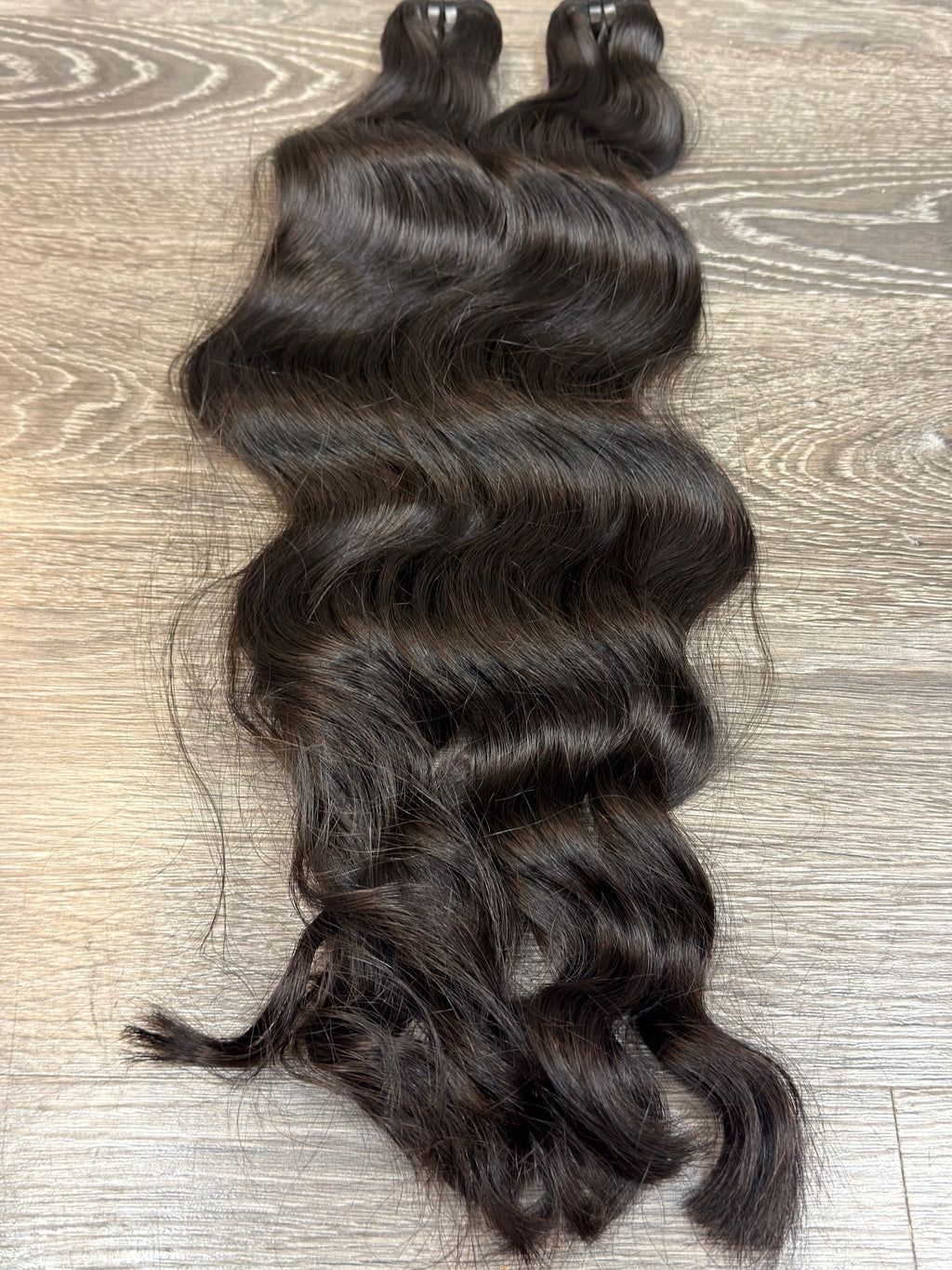 2 Bundles of 24” Raw Cambodian Wavy Human Hair