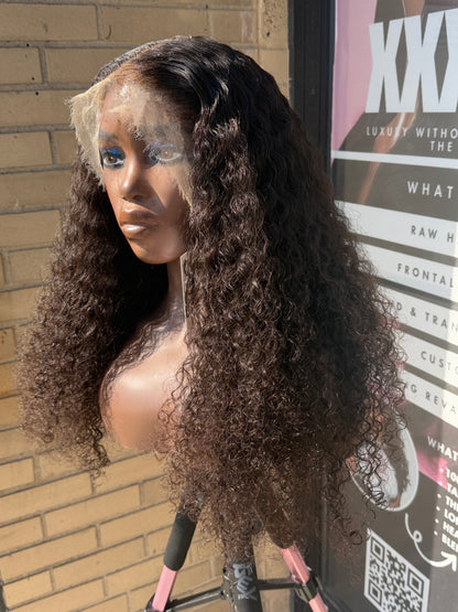 18” Raw Burmese Curly HD 13*6 Lace Frontal Wig