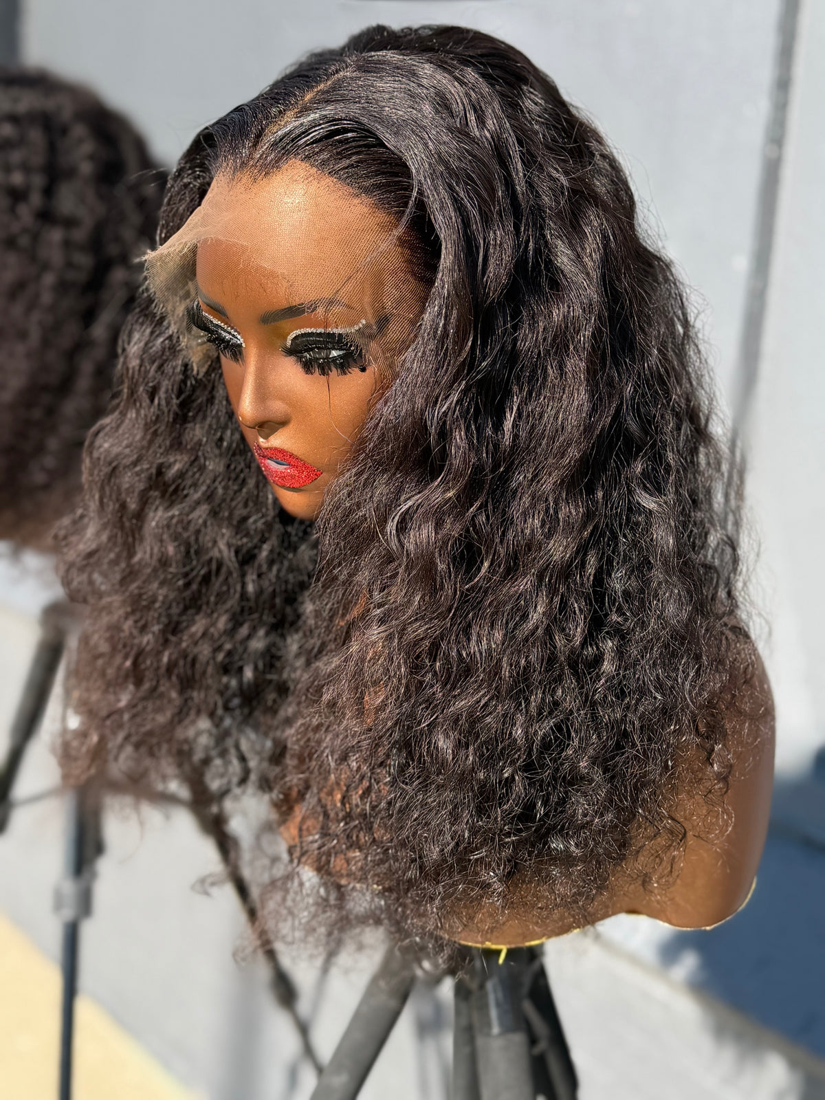 18” Virgin Indian Curly HD 7*7 Lace Closure Human Hair Wig