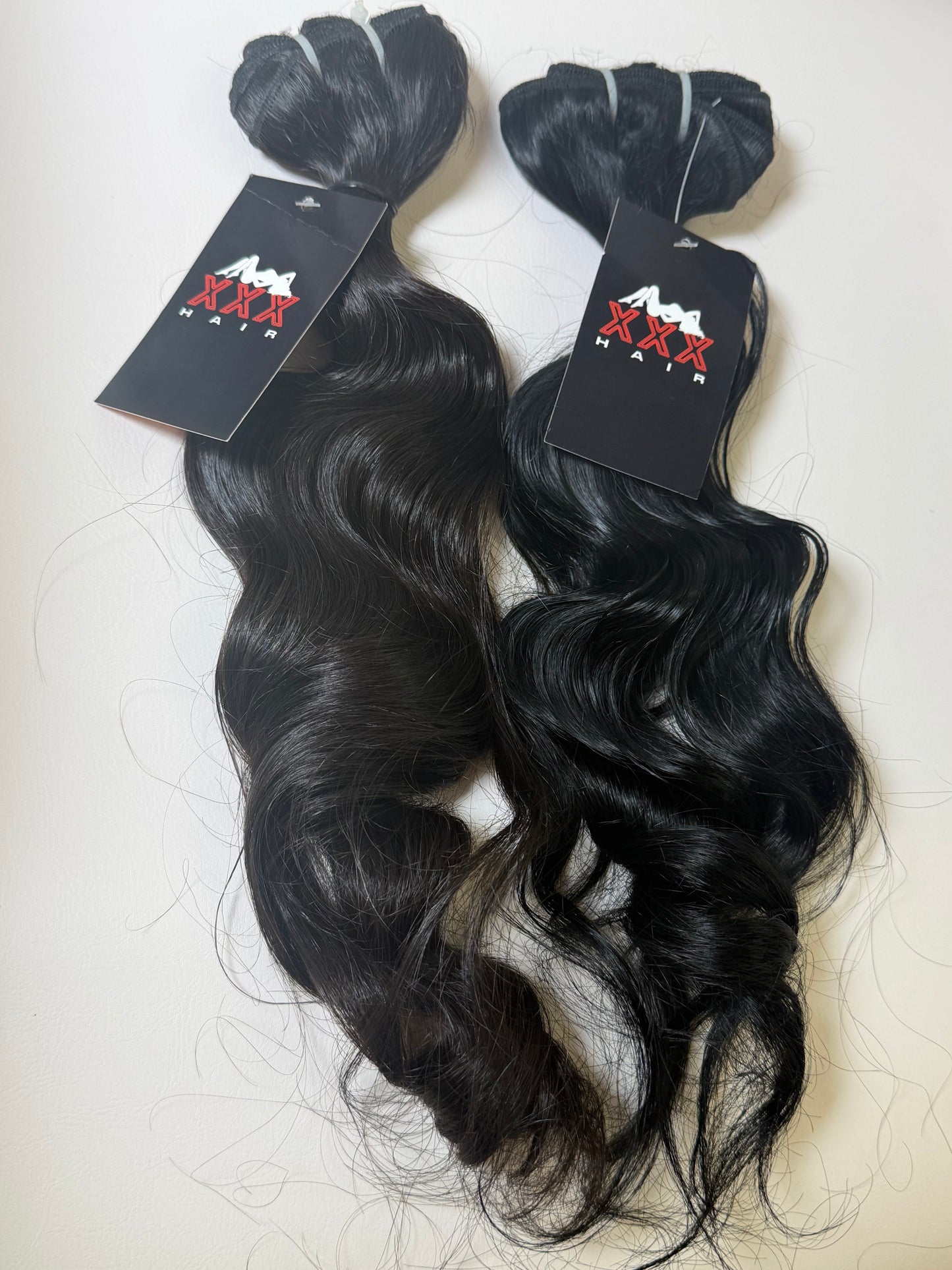 2 bundles of raw Indian single donor hair bundles 18”18”