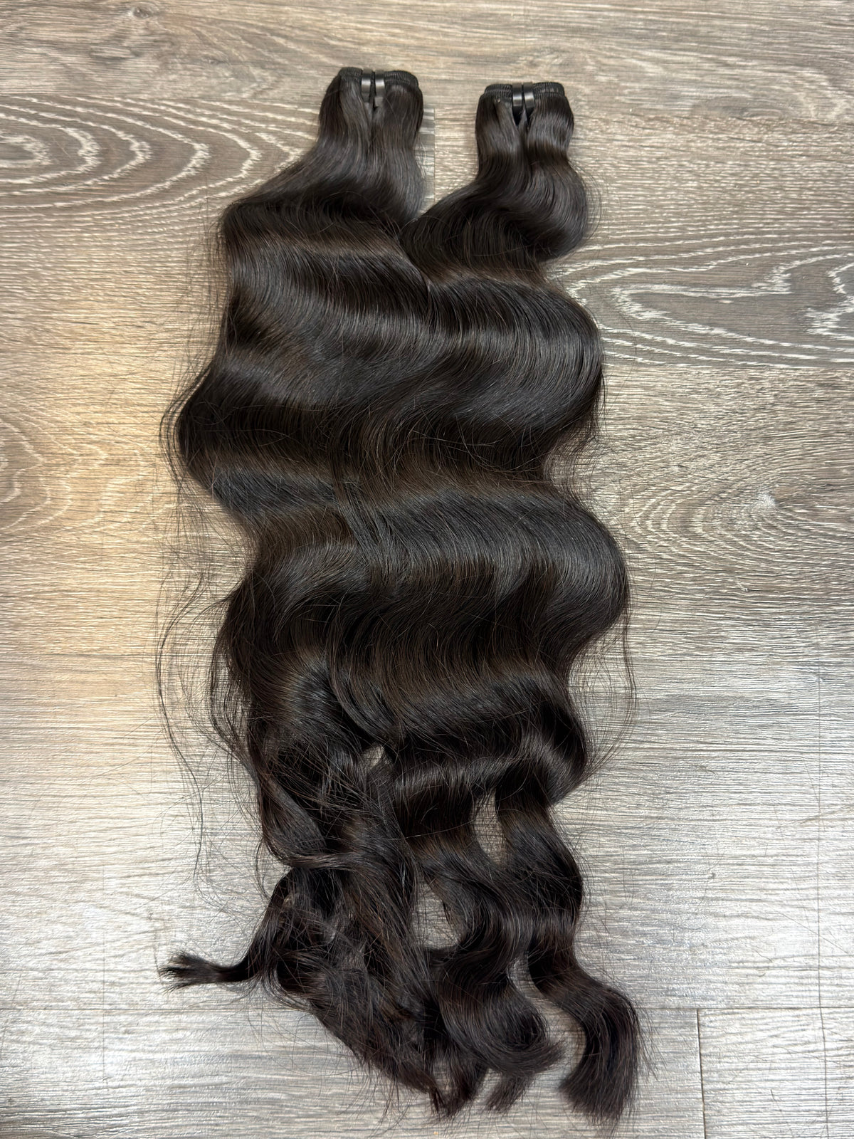 2 Bundles of 24” Raw Cambodian Wavy Human Hair