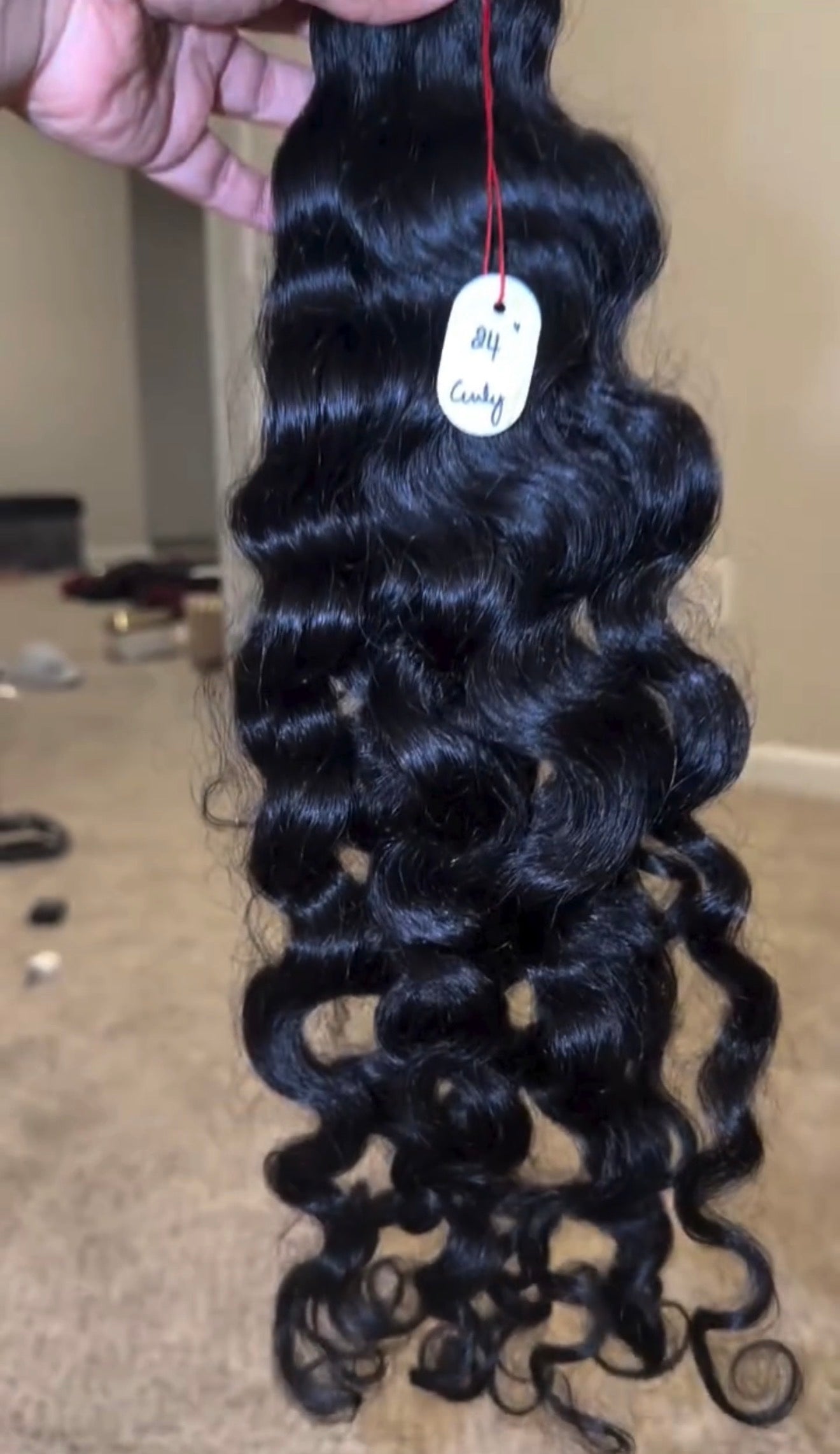 18” Raw South Indian Curly Unprocessed Human Hair Bundle