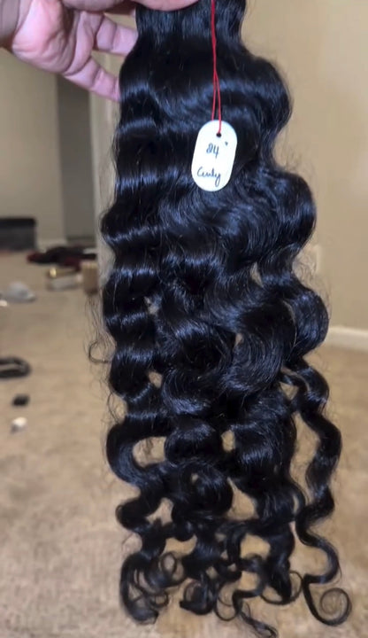 18” Raw South Indian Curly Unprocessed Human Hair Bundle
