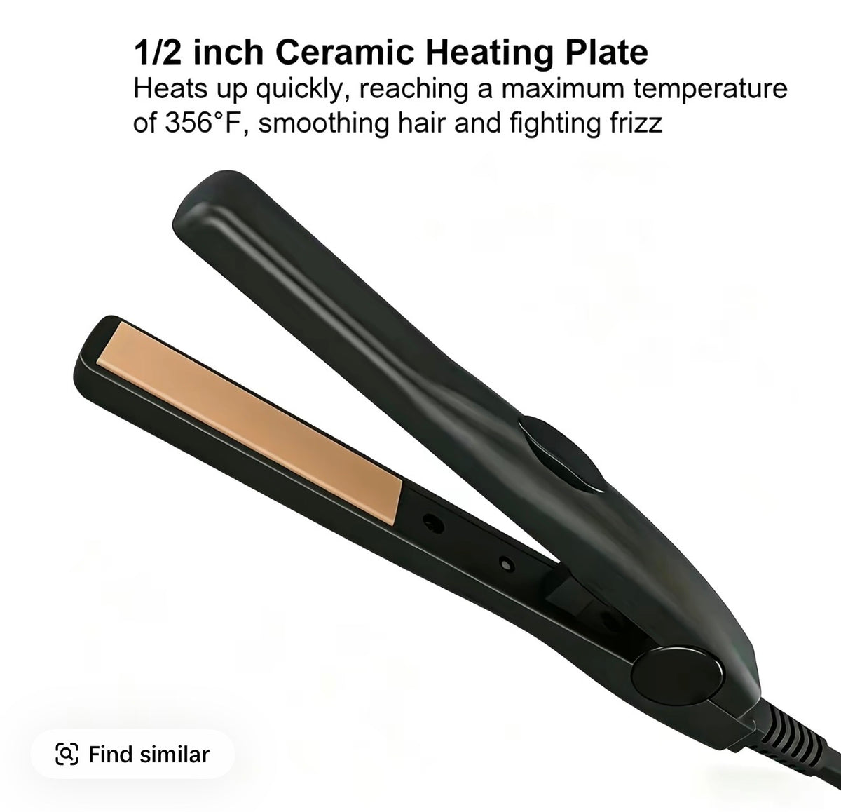 0.5-Inch Plates Pencil Flat Iron for Precision Styling, Mini 2-in-1 Styler (120V Hair Products) for Short Locks & Fringe, Portable 180°C Constant Heat Tool for Touch-Ups