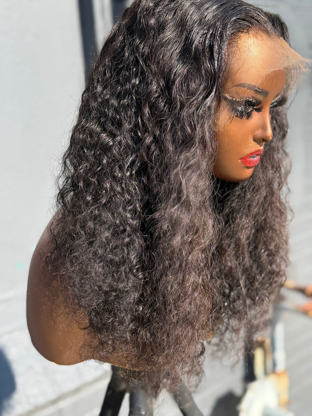 18” Virgin Indian Curly HD 7*7 Lace Closure Human Hair Wig
