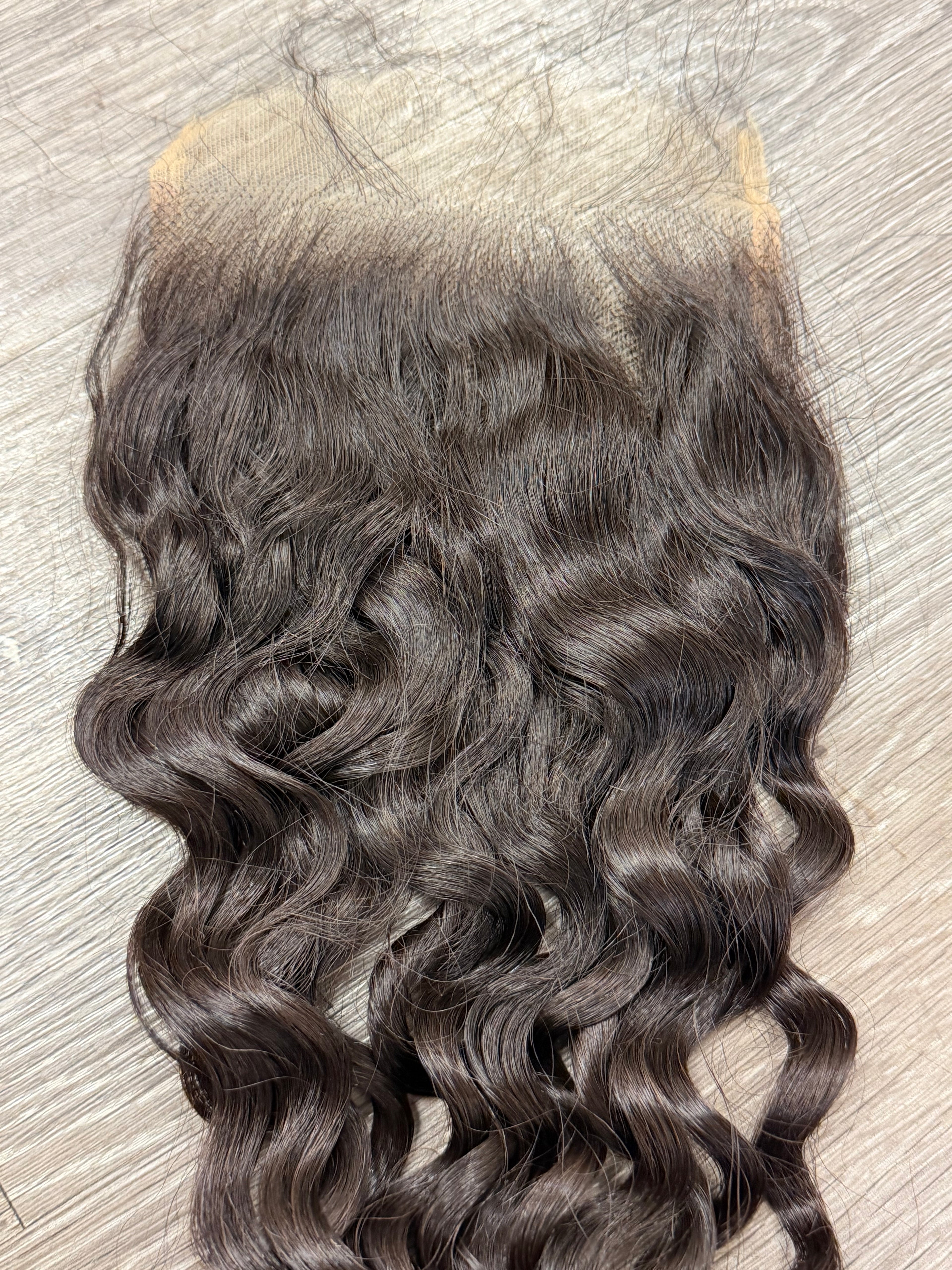 16” Raw Indian Curly HD 5*5 Lace Closure